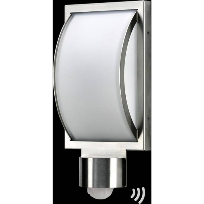 Albert Leuchten Roestvrijstalen buitenwandlamp Curvo met sensor