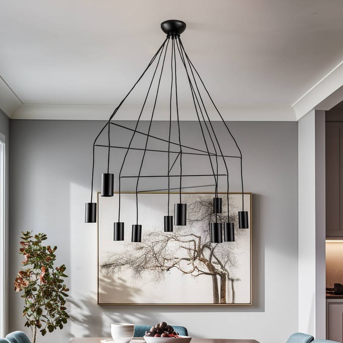 Nowodvorski Lighting Hanglamp Imbria, 10-lamps, lengte 126 cm zwart
