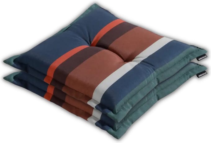 Madison - Zitkussen - Universeel - 2 stk. - 50x50 cm - Stripe Blue - Hocker - Blauw