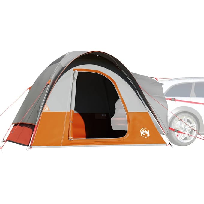 vidaXL - Autotent - 4-persoons - waterdicht - grijs - en - oranje