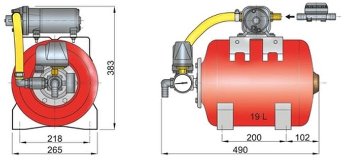 Vetus waterdruksysteem 24V 19l