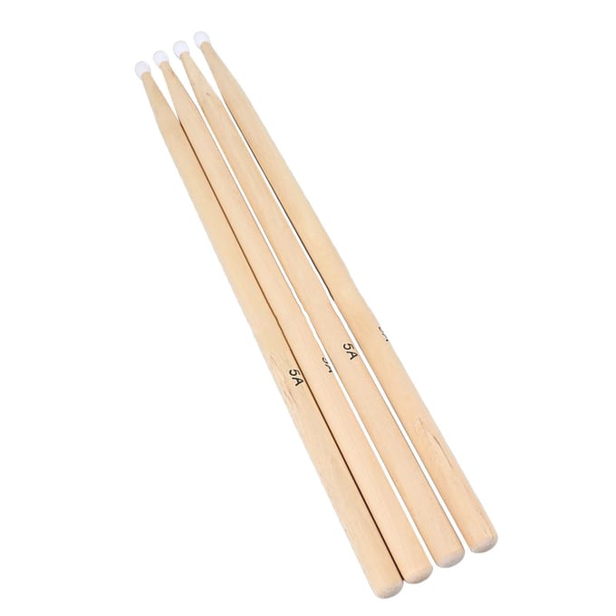 2 Paar Drumstokken Esdoornhout Multifunctioneel 5A Drumstokken voor Oefening Optreden Beginners beige