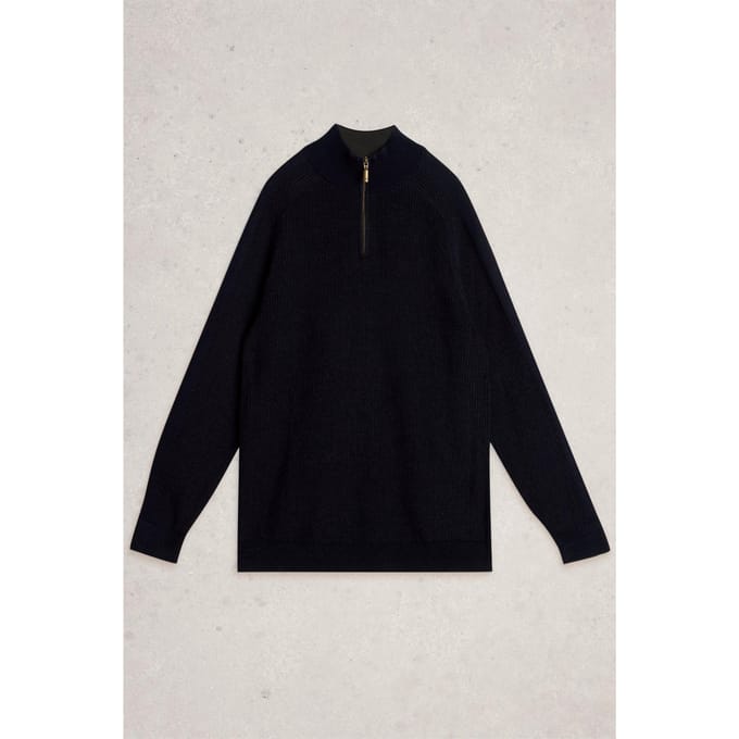 White Stuff Pentire Half Zip Dark Navy Größe: S | Pullover Outlet | Herren | Blau