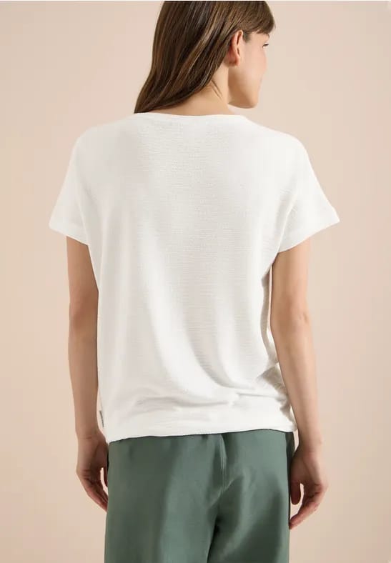 Shirt met ronde hals en structuur