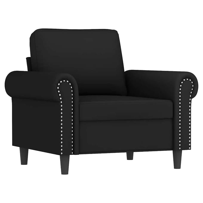 vidaXL - 3-delige - Loungeset - met - kussens - fluweel - zwart