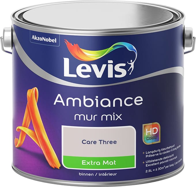 Levis - Ambiance Mur Extra Mat Mix - Care Three - Mengverf - 2,5 L