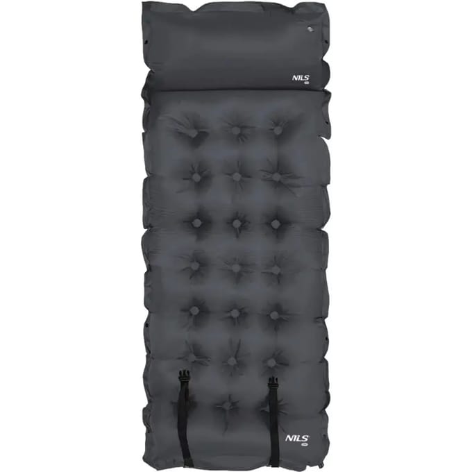 NILS CAMP NC4018 - Zelfopblaasbare Mat met Kussen - Compact - Donkergrijs