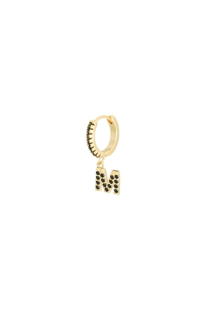 Oorbellen Letter M Zwart Copper