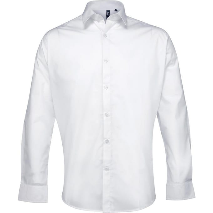 Premier Heren Supreme Poplin Formeel Overhemd (Wit)