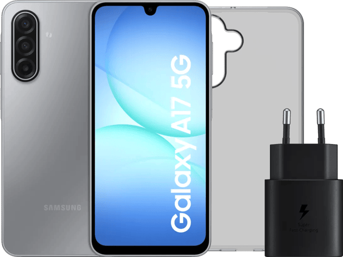 Samsung Galaxy A17 128GB Grijs 5G + Accessoirepakket
