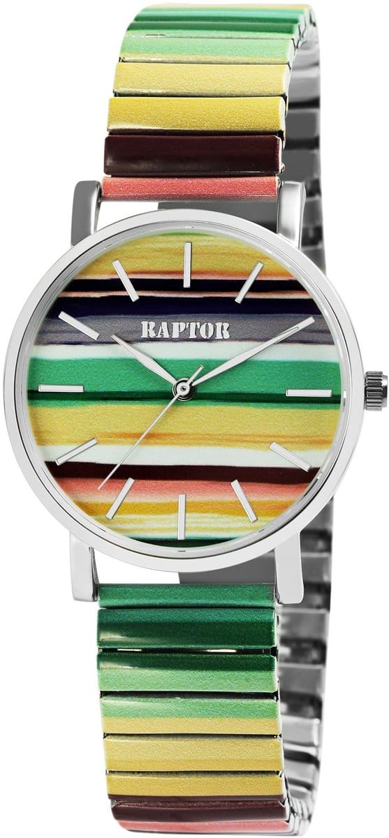 Raptor Herenhorloge siliconen JW20204 met echte leren band, 5ATM, basic, modern, zakelijk