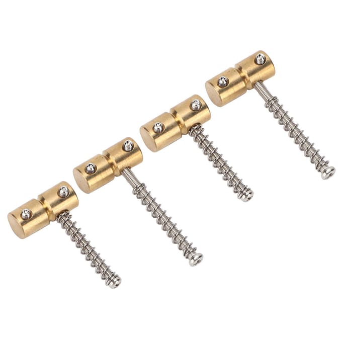 4 Stuks Basgitaar Zadel 4-Snarig Messing Brug Set Kit Accessoire Vervanging voor Elektrische beige