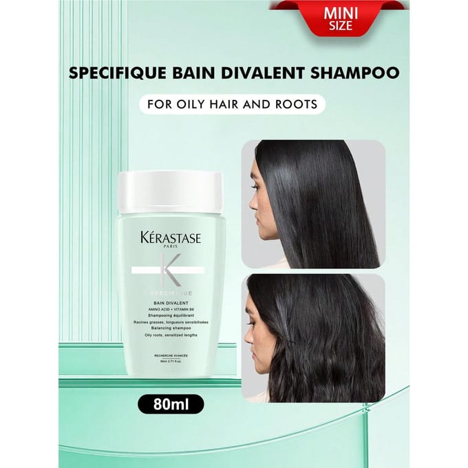 Kérastase Specifique Bain Divalent Shampoo 80ml | Volume voor Plat Haar & Droog Kwetsbaar Haar mini Specifique 80ml