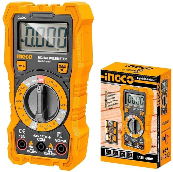 Digitale Multimeter met Achtergrondverlichting voor Spanning, Stroom en Weerstand
