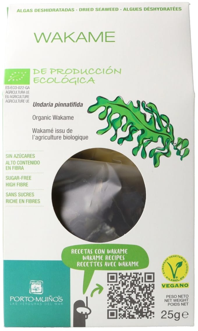 Porto Muinos Wakame vlokken bio 25 Gram