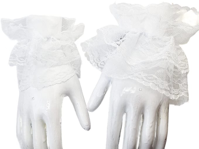 BamBella ® Handschoenen - Maat onesize - kant kort mouwjtes