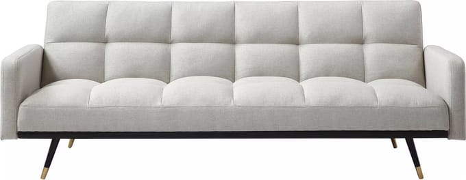 Vente-unique Driezitsslaapbank van beige stof ROREMA