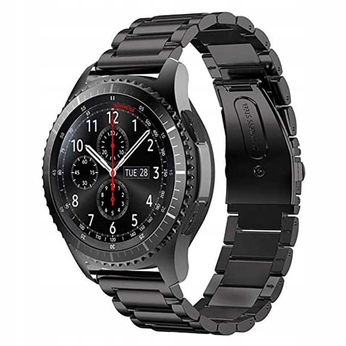Spacecase Horlogeband Rvs 20Mm Zwart Voor Apple Watch