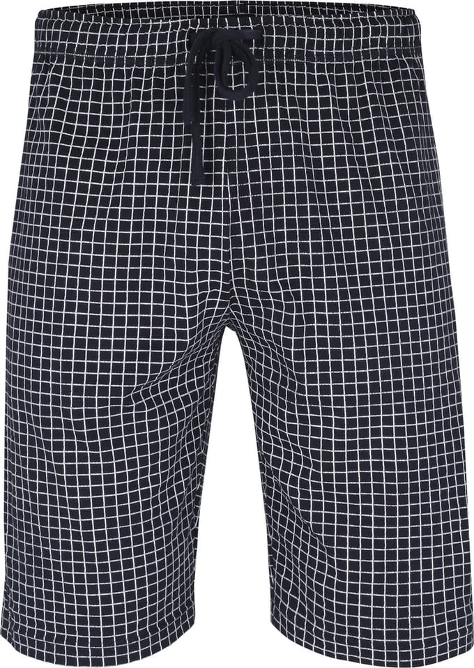 Ceceba heren pyjamabroek kort - donkerblauw met wit geruit
