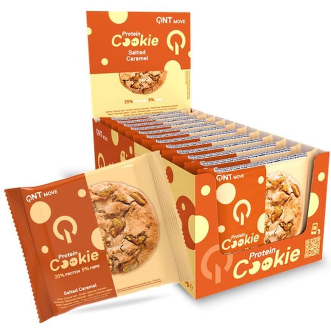 QNT Protein Cookie (12x60g) Salted Caramel - Functionele voeding - Eiwit Snacks