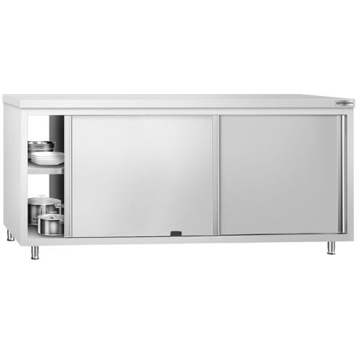 GGM Gastro Edelstahl Arbeitsschrank PREMIUM - 2000x700mm - mit Durchreiche Zilver