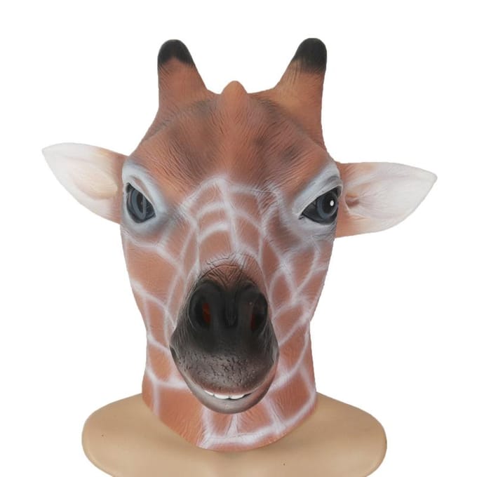 Giraffe latex masker One size fits all adults bruin