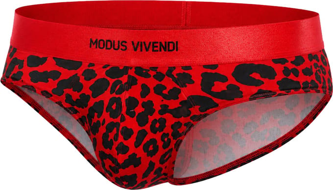 MODUS VIVENDI Leopard Classic Brief Red - MAAT S - Heren Ondergoed - Slip voor Man - Mannen Brief