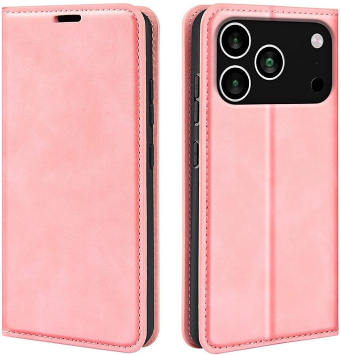 MobyDefend Hoesje - Geschikt voor iPhone 17 Pro Max - Luxe Wallet Bookcase (Magnetische Sluiting) - Roze