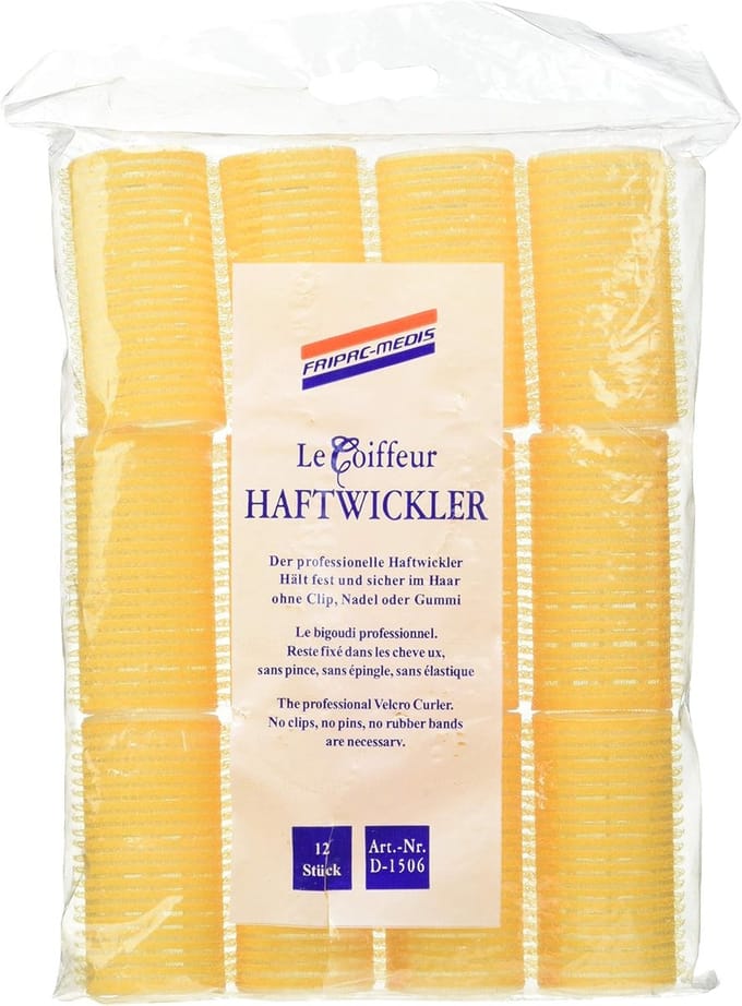 Haarrollers Set - Krulspelden Zelfklevend - Volume Creëren - Zonder Clip - 32mm 12 Stuks - Geel