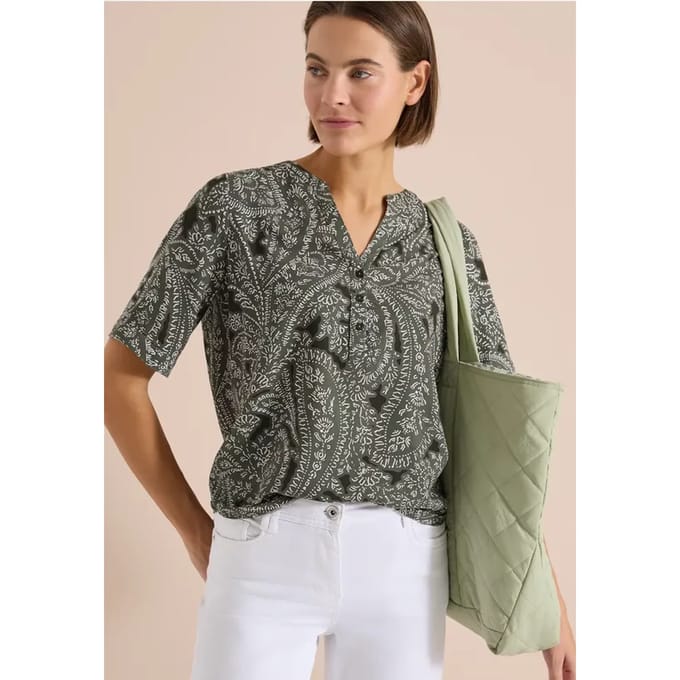 Blouse met korte mouwen en paisleyprint