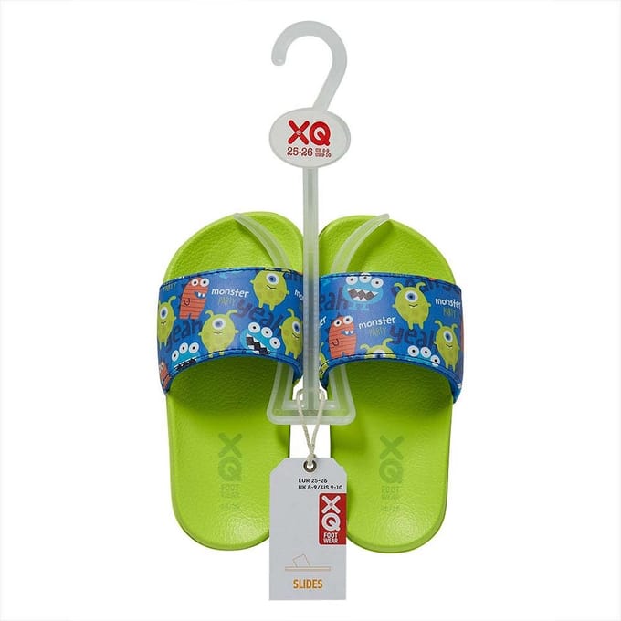 XQ Footwear - Slippers - Monsters - Groen - Blauw - Maat 33/34