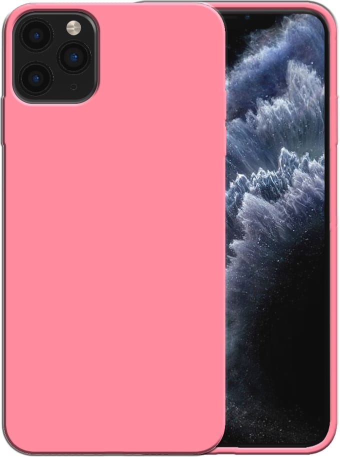 Smartphonica Siliconen hoesje voor iPhone 11 Pro Max case met zachte binnenkant - Roze geschikt voor iPhone 11 Pro Max