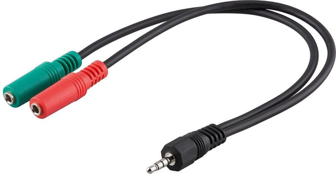 Goobay PC-headsetadapter 4-pin naar 2x 3-pin 3,5 mm, 30 cm