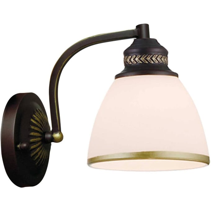 Viokef Clair - bruine metalen wandlamp met glazen kap