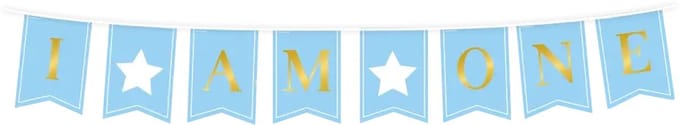 Flag banner - First birthday boy