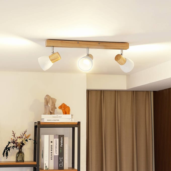 Lindby - buitenspot - 3lichts - Hout, metaal - H: 17 cm - E14 - licht hout, wit