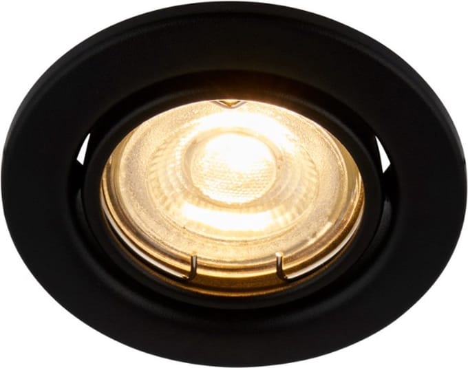 Inbouwspot kantelbaar zwart rond - Met GU10 Fitting