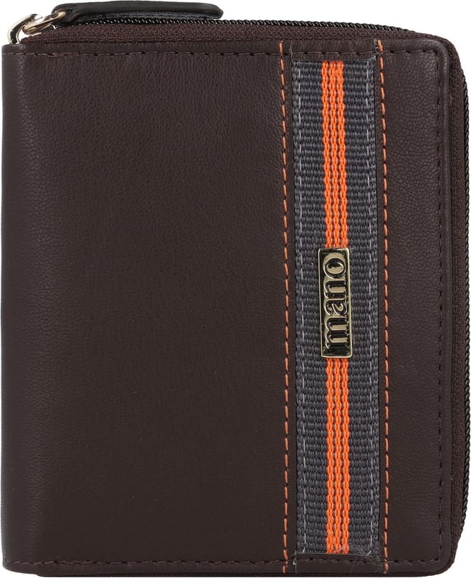 mano Don Leonardo Portemonnee RFID Leer 10 cm - Dames - Staand formaat - dunkelbraun