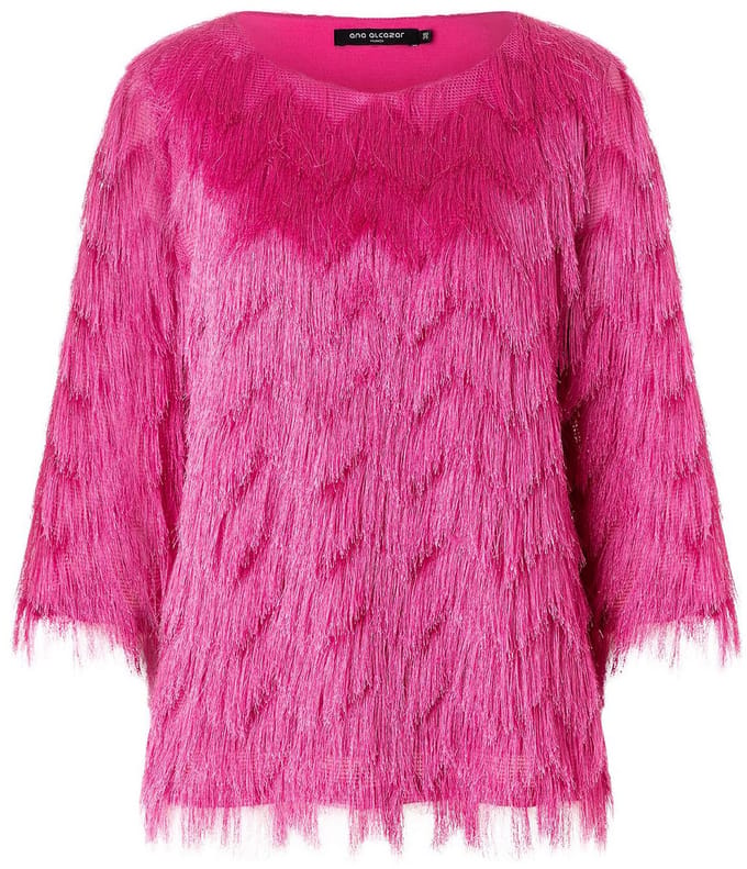 Ana Alcazar - roze top met franjes - maat 36