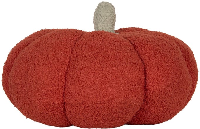 Clayre & Eef Decoratie Pompoen Ø 30x18 cm Rood Polyester Herfst decoratie