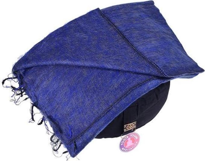 Meditatie omslagdoek effen donkerblauw