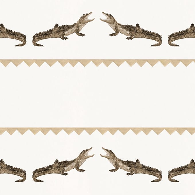 Behang Crocodile Sam beige