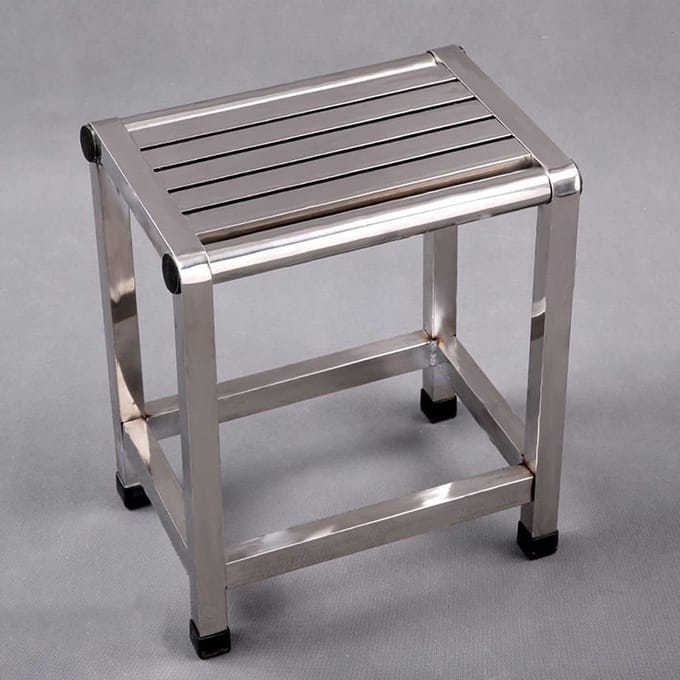 Douchekruk - Douchestoel - Veilig Douchen - Roestvrij Staal - 34 cm - Zilver