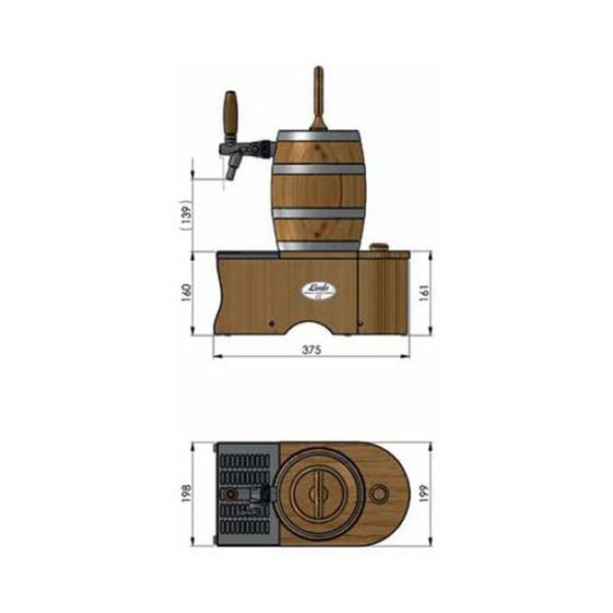 Soudek, 1/8 PK, droogkoeler, bierkoeler, 1-kraans, 20 liter/u, Adapter 5 liters