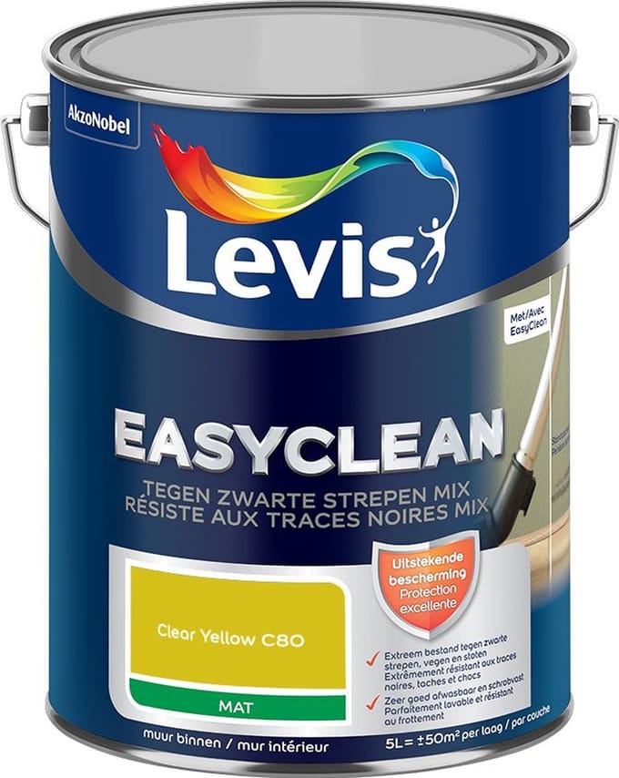 Levis - Easyclean Tegen Zwarte Strepen Mix - Clear Yellow C80 - Mengverf - 5 L
