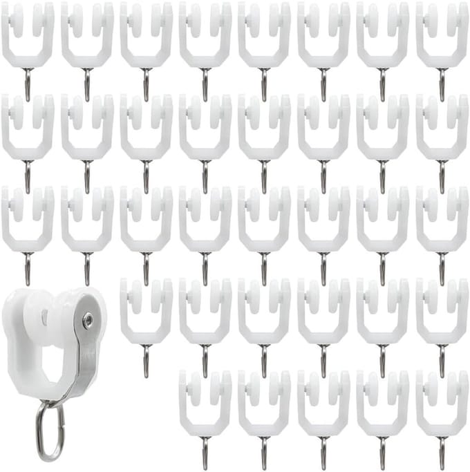 Solidchoice - 36 Stuks RVS Gordijnrail Glijders