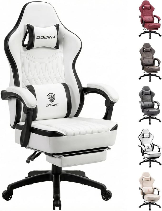 Ergonomische Gaming Stoel met Voetensteun en Lendesteun