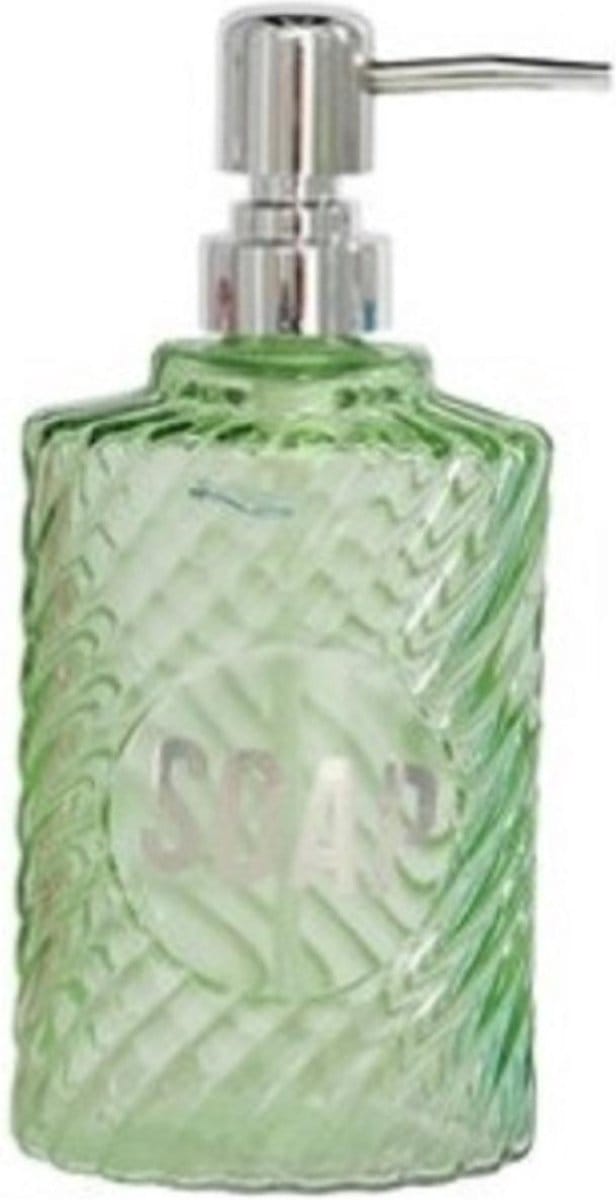 Gerimport Zeeppompje/dispenser - appelgroen - glas - 500 ml - navulbaar - toilet/badkamer/keuken