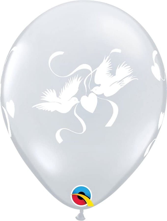 Qualatex - Ballonnen 11 inch Diamond Clear Love Doves 25 stuks