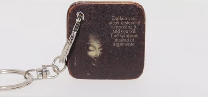 Quote sleutelhanger 3x3 cm Explain your anger